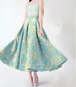 Luxus Hell Gold Blumen Jacquard Abendkleid Brokat Damast Kostüm DIY Stoff 0.5M - Bild 1 von 12