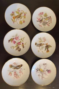 Vtg Mitterteich Germany Debra Set of 6 Bird Plates 7 5/8" - Picture 1 of 14