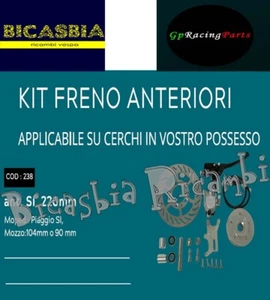 19705 - KIT FRENO ANTERIORE SU CERCHIO ORIGINALE DISCO DA 220 MM PIAGGIO 50 SI - Picture 1 of 1