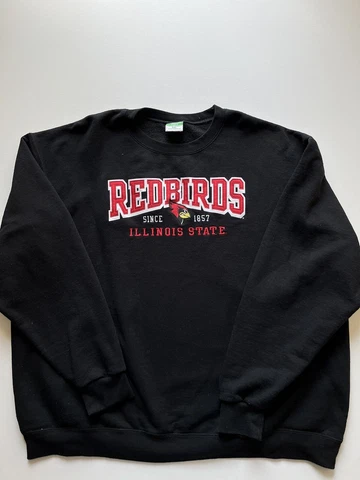 Champion Illinois State Redbirds Sweatshirt Mens 2XL Black Crew Neck Logo NCAA Cover