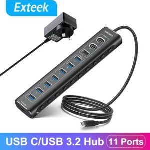 USB 3.0 Hub 7 Ports+2 USB C 3.2 Ports 10Gbps+1 USB A 3.2 Port+1 USB C PD Powered - Picture 1 of 7