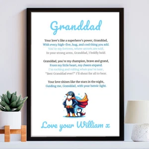 Gift Father's Day Superhero Present For Grandad Christmas Birthday From Grandson - Picture 1 of 7