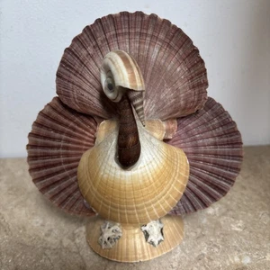 Vintage Muschel Türkei Skulptur Thanksgiving Kitsch 6,5 Zoll - Bild 1 von 6