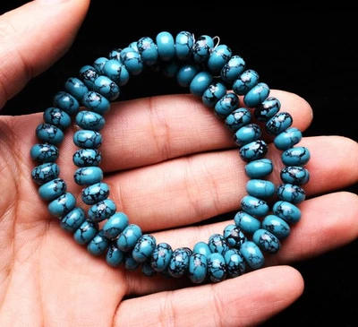 Pulsera de cuentas redondas de piedras preciosas de cristal turquesa verde natural 38,7 g 2 piezas AAA Foto 1 de 4