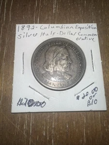 1892 Columbian Expo US Silver Half Dollar 50C Commemorative Coin UNCLEANED - Picture 1 of 3
