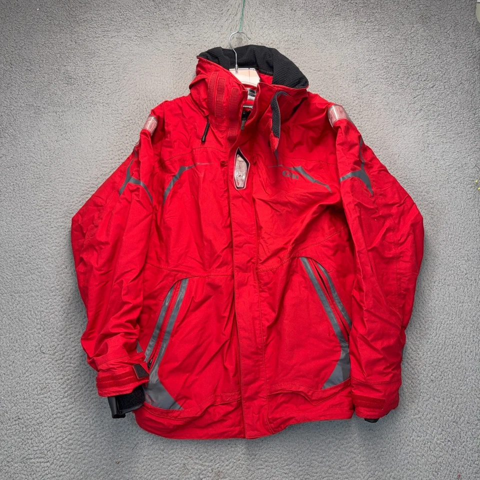 Chaqueta Gill OS2 para Hombres XL Roja Impermeable Abrigo de Vela Reflectante Borde Con Capucha Foto 1 de 4