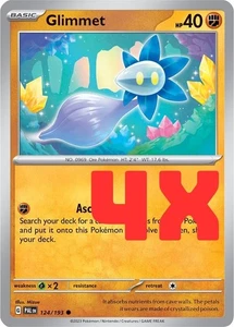 4X JCC Pokémon Brillo Escarlata y Violeta Paldea Evolucionado 124/193 Regular Casi Nuevo - Imagen 1 de 1