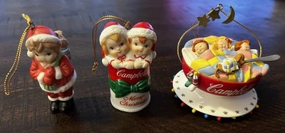 Винтажный лот из 3 детских праздничных украшений суп Campbells 1991-1993 - Изображение 1 из 4