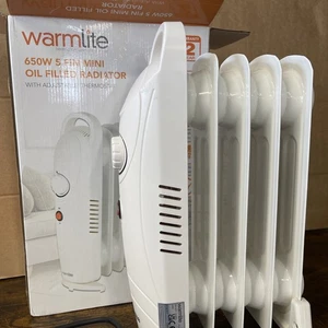 Warmlite 650w 5 fin mini oil filled radiator (Height 38.0cm, width 13cm)SEE DESC - Picture 1 of 5