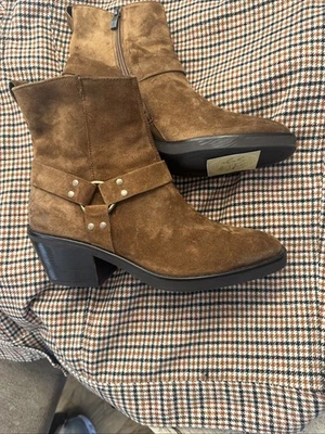 Botas Paul Verde Camurça Marrom Novas Femininas Tamanho 9 Novas Sem Caixa Cowboy Western Boho  - Imagem 1 de 4