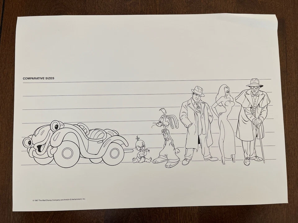 Disney Art Who Framed Roger Rabbit  Model Sheet Print 1987 Consumer Products - Image 1 of 3