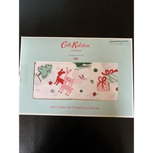 Cath Kidston London Ditsy Deer Standard Pillowcase Pair 100% Cotton 21"x 28" NEW - Picture 1 of 5