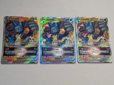 3x PLAYSET - Lucario VSTAR SWSH214 SWSH Sword & Shield Promo Cards Holo TCG - NM - Image 1 of 4