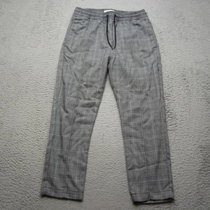 I Love Ugly Anton Track Pant Mens Small Gray Plaid Slim Fit Cropped Casual - Picture 1 of 14