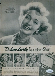 Jane Powell Actress Signed 8x10.5 Cut Magazine Page JSA Authenticated - Picture 1 of 2
