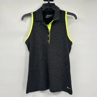 Camisa de golf Nike para mujer talla M negra amarilla neón Tour Performance Dri Fit deportes Foto 1 de 4