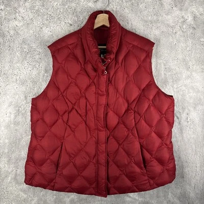 Eddie Bauer Premium Goose Down Full Zip Puffer Vest Red Women Plus Size 3X EB650 - Image 1 of 4