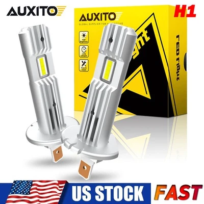 H1 LED Headlight Bulb Fog Light Conversion Kit High Low Beam White 6500K Fanless - Image 1 of 4