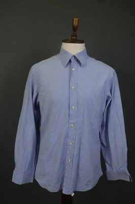 Valentino Roma Blue 100% Cotton Formal Long Sleeve Dress Shirt Size 43 / 17 - Image 1 of 4