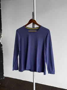 Gudrun Sjoden Stretch blau Langarm Tunika Oberteil Basic einfarbig Muster Gr. - L - Bild 1 von 3