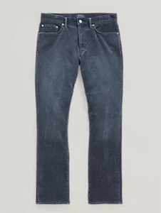 Polo Ralph Lauren Varick Slim Straight Corduroy Pants Blue 34x32 Fine Wale - Picture 1 of 14