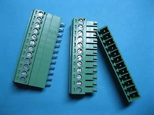 10 pcs 3.5mm 12 way/pin Screw Terminal Block Connector Green Pluggable Type New - Picture 1 of 8