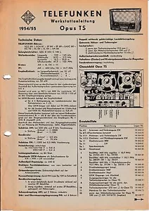 Service Manual Instructions for Telefunken Opus Ts - Bild 1 von 1