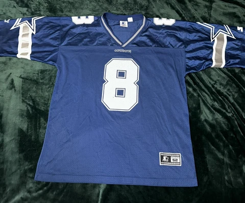 Vintage Dallas Cowboys Troy Aikman Starter Jersey Size 52 Blue 1995 Nfl Football Cover