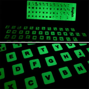 English Italian German Spanish French Hebrew Notebook Luminous Keyboard Stickers - Picture 1 of 10