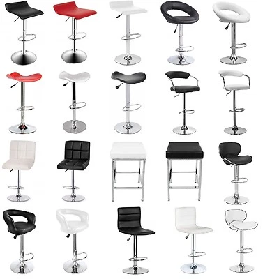 4X 2X 1X New PU PVC Leather Bar Stools Kitchen Chair Black White Red free postag - image 1 of 2