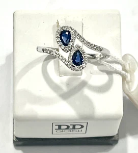 Anello da Donna Davite & Delucchi in oro 750 % 18 kt con Diamanti e Zaffiro - Foto 1 di 9
