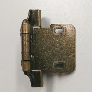 Antik Messing 1/4 Zoll halbverwickelt Overlay Schranktürscharnier mit Selbstverschluss - Bild 1 von 5