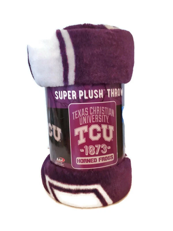 TCU Texas Christian University Horned Frogs 1873 Super Plush Throw Blanket - Image 1 of 1