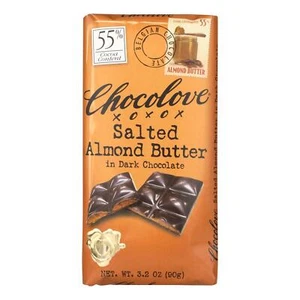Chocolove Xoxox - Dark Chocolate Bar - Salted Almond Butter - Case of 10 - 3.... - Picture 1 of 2