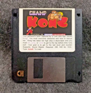 Champ KONG Donkey Kong (IBM PC) auf 3,5" flexibler DISK Sammlerstück.  (C20B2) - Bild 1 von 4