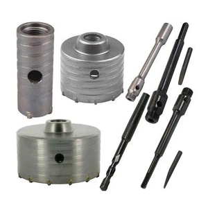 40-600mm TCT CORE DRILL SHANK TUNGSTEN MASONRY BRICK HOLE CUTTER SDS+ SDS PLUS - Picture 1 of 177