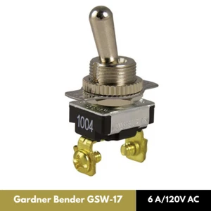 Gardner Bender GSW-17 Electrical Toggle Switch, SPST, ON-OFF, 6 A/120V AC, Screw - Picture 1 of 1