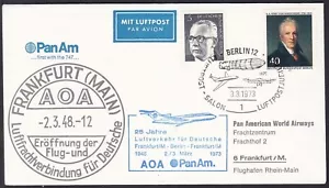 FCV0205 Flugbrief, AOA, PAA, Deutschland, Berlin - Frankfurt, Flugzeugstempel - Bild 1 von 2
