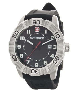 Reloj para hombre Wenger esfera negra correa de goma 01.0851.101 Foto 1 de 2