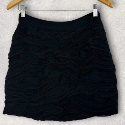 Yumi Kim Black Ruffle Mini Skirt Size Small Style HE-001 Minimal Contemporary S - Изображение 1 из 4