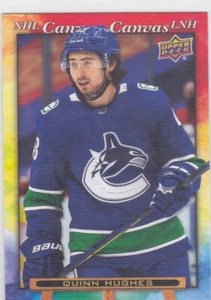 21/22 TIM HORTONS..QUINN HUGHES..CANVAS INSERT..CANUCKS..FREE COMBINED SHIP - Picture 1 of 1