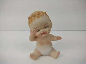 Vintage Kewpie Salt Pepper Shaker Single Figurine Porcelain Bisque Crying 3 1/4" - Picture 1 of 8