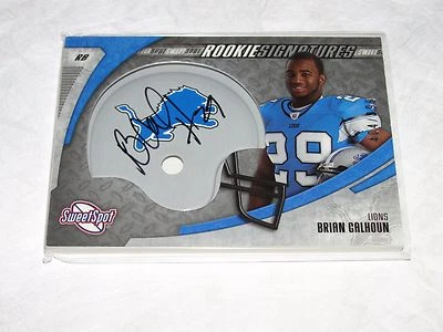 2006 Sweet Spot BRIAN CALHOUN Helmet Autograph RC/899 LIONS Wisconsin BADGERS - Image 1 of 2