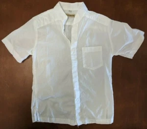 Boys Prasanthi Short Sleeve Button Front Shirt Floral Embroidery Size 4 Stains - Picture 1 of 6