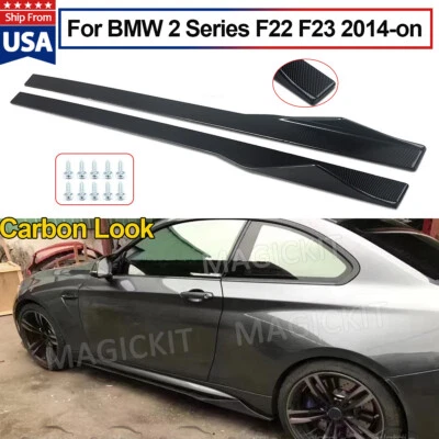 Par de faldones laterales M Sport para BMW Serie 2 F22 M Performance 2014-2020 aspecto carbono Foto 1 de 4