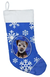 Norfolk Terrier Christmas Stocking Winter Snowflakes SC9783-CS - Picture 1 of 3