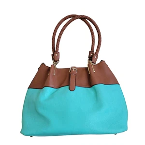 Black Rivet Turquoise Green Brown Women's Shoulder Handbag Faux Leather Pockets. - Picture 1 of 24