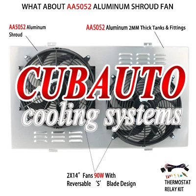 Aluminum Shroud+12''Fan Fit 88-2000 Chevy C K 1500 2500 3500, GMC Pickup V8 7.4L Foto 1 de 4