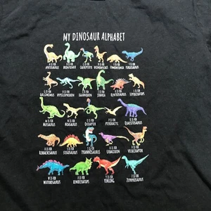 Port & Co. Unisex Youth Size Small My Dinosaur Alphabet Black Short Sleeve NWT - Picture 1 of 13