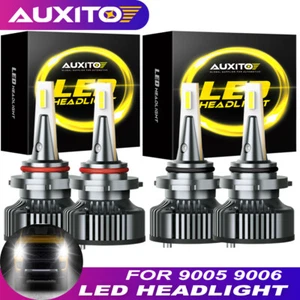 4PCS AUXITO 9005 9006 Combo LED Headlight High Low Beam Bulbs 6500K White Y13 - Foto 1 di 16